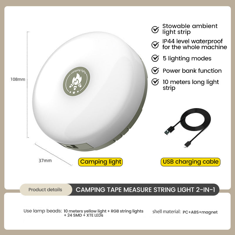 Waterproof Portable Stowable String Light