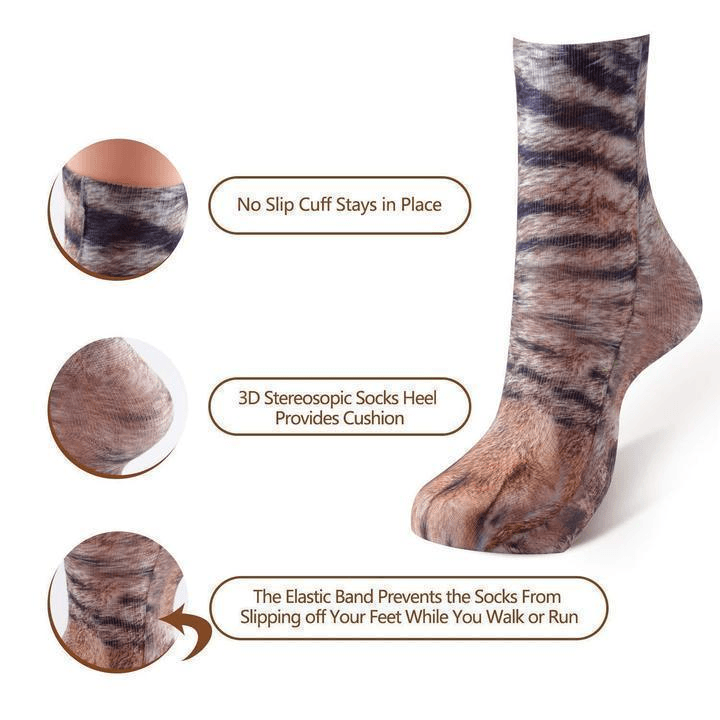 Flurry 3D Animal Paw Socks-[ONE SIZE FITS ALL]