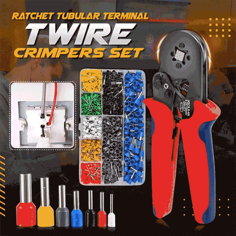 Ratchet Tubular Terminal Wire Crimpers Set