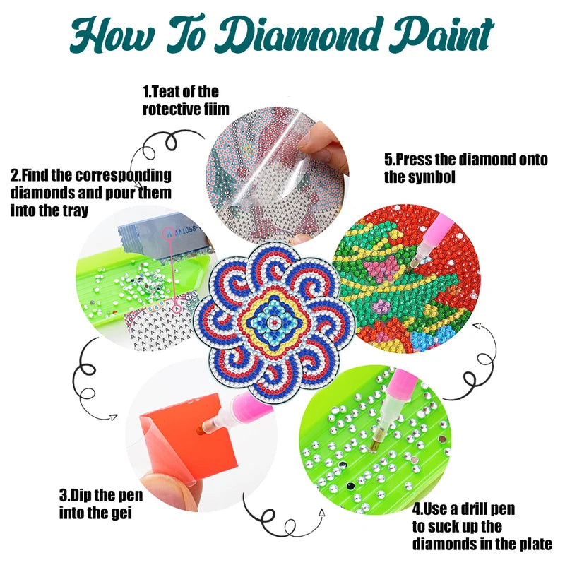 🌸Diamond Crafts Coasters Diamond Painting Coasters (Mandala)