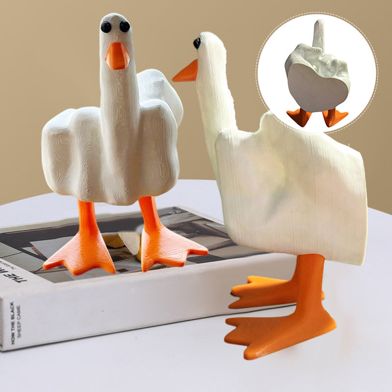 Middle Finger Duck Resin Ornament