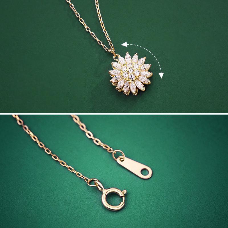 Rotatable Sunflower Necklace