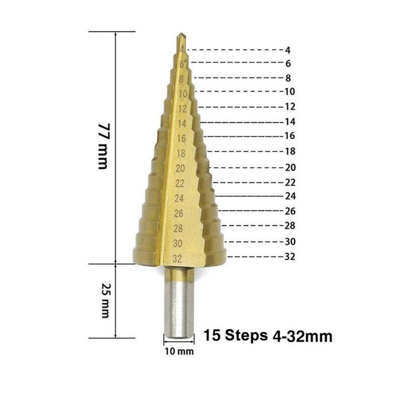 Domom® Titanium Step Drill (3 pieces)