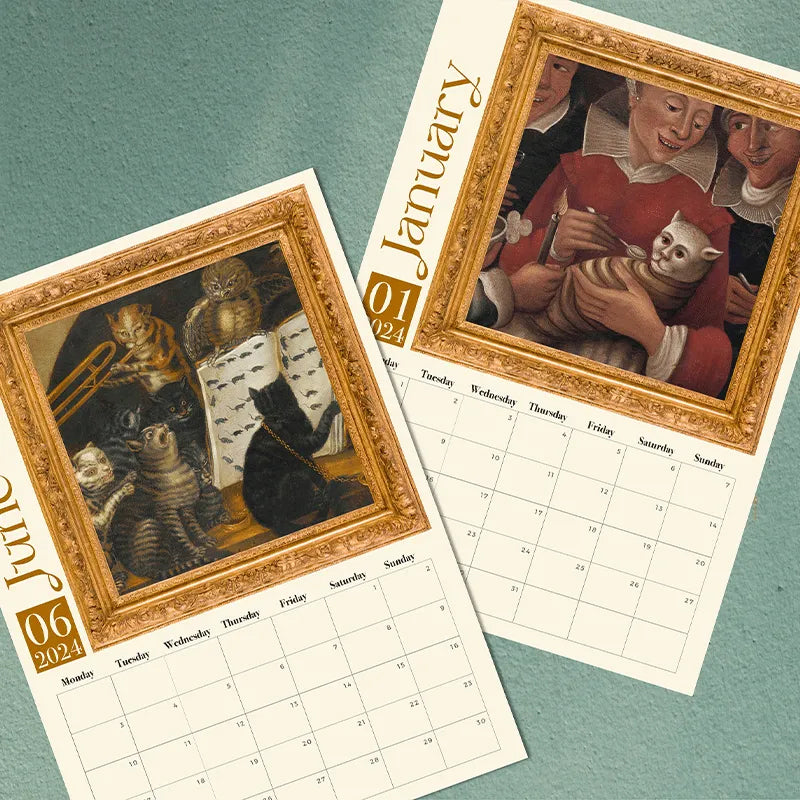 Weird Medieval Cats Calendar 2024