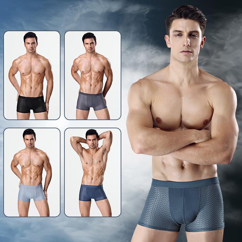 Mens Breathable Ice Silk Boxer