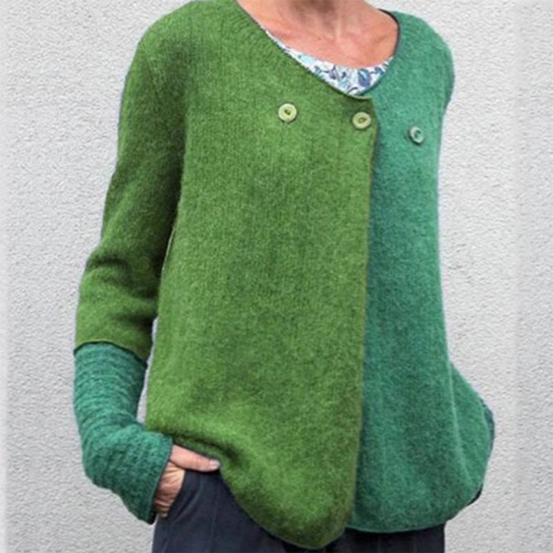 Contrast Color Loose Knit Sweater